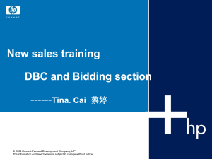 New sales training DBC and Bidding section