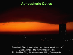 lecture 5 optics of the atmosphere (rainbows, sky color, etc.)