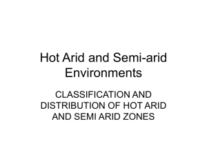 Hot arid and Semi-arid Environments