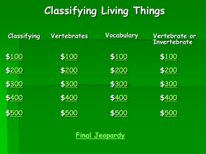 Classifying Living Things Jeopardy
