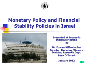 Monetary Policy and Financial Stability Policies in Israel
