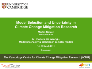 Model selection and uncertainty in climate change mitigation research