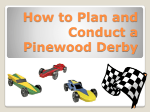 Planning and Staging a Pinewood Derby