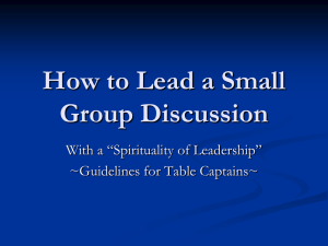 How to Lead a Small Group Discussion