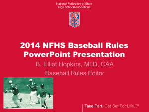 2014 NFHS Baseball Rules Changes