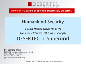 Clean Power from Deserts for a World with 10 billion People