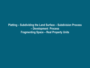 Platting – Subdividing the Land Surface