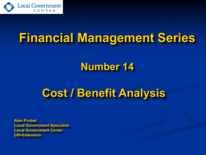 Cost Benefit Analysis - UW-Extension`s Local Government Center