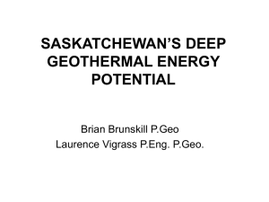 Saskatchewan`s Deep Geothermal Energy Potential