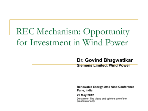 Significance of RECs for Investment in Wind Power