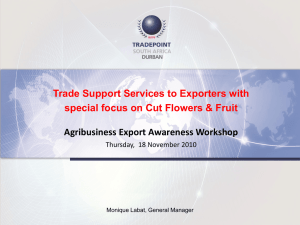 Trade Support Services to Exporters with special focus on Cut