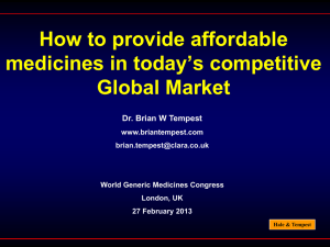 How to provide affordable medicines in today`s competitive Global
