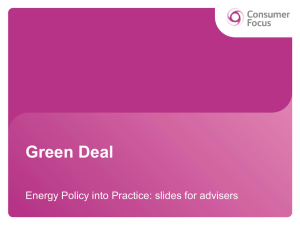 Green Deal - Consumer Focus