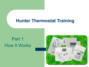 Hunter Thermostat Training