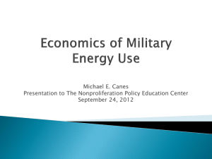 Economics of Military Energy Use - The Nonproliferation Policy