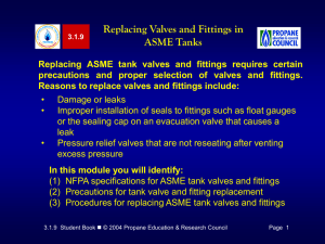 Replacing ASME Tank Valves and Fittings