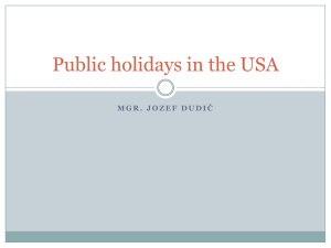 Public holidays in the USA and Great Britain