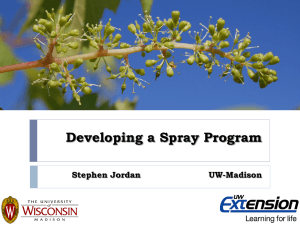 Developing a Spray Program – Steve Jordan