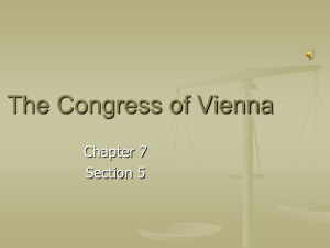 chapter 7 section 5 - the congress of vienna