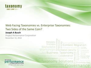 Web Facing Taxonomies vs. Enterprise Taxonomies