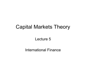 The Theory of Capital Markets - Department of Development Studies