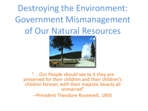 Destroying the Environment: Government Mismanagement of Our