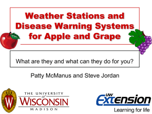 Disease Warning Systems for Apples