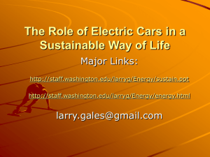 The Role of Electric Cars in a Sustainable Way of Life