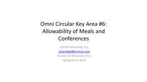 Allowability of Meals and Conferences
