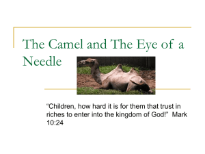 The Camel and The Eye of a Needle