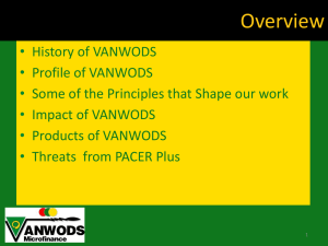 VANWOODS – Contribution to Livelihoods
