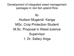 Development of integrated weed management packages in rain fed