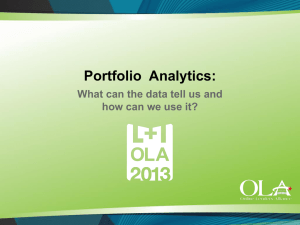 Portfolio Analytics What Can The Data Tell Us