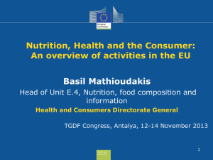 Nutrition, Health and the Consumer