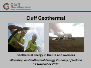 Geothermal Energy in the UK and overseas.