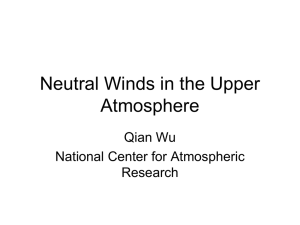 Upper Atmosphere Neutral Wind and Tide
