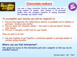 Find out about the `chocolate market` – how much is sold and where