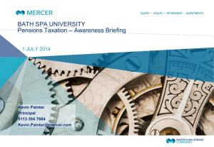 Pensions Taxation - Awareness Briefing July 2014