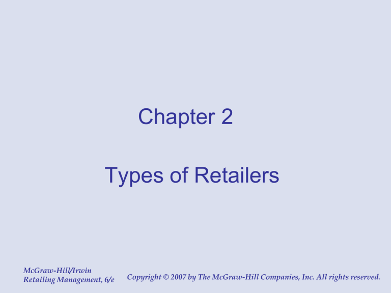 Chapter 2 Types Of Retailers