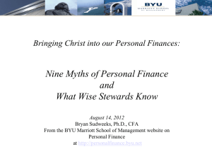 Nine Myths of Personal Finance and Wise Stewards Know