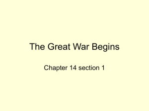 The Great War Begins - A More Perfect Union