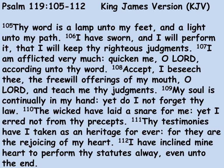 Psalm 119 105 112 King James Version KJV 