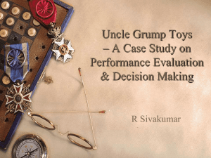 Uncle Grump Toys – A Case Study on Performance