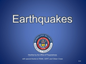 Hazard based training- Earthquakes