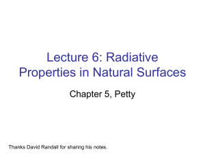 Lecture 7: Natural Surface Radiative Properties