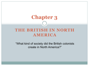 Chapter 3 THE BRITISH IN NORTH AMERICA