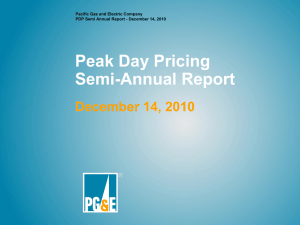 Peak Day Pricing Semi-Annual Report December 14, 2010