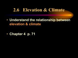 Elevation & impact on weather & climate