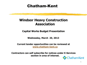 Chatham Kent Windsor Heavy Construction Budget Presentation