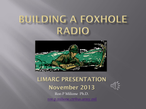 Foxhole Radio LIMARC Power Point Presentation by Ron Milione